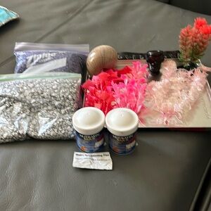 Fish aquarium supplies.